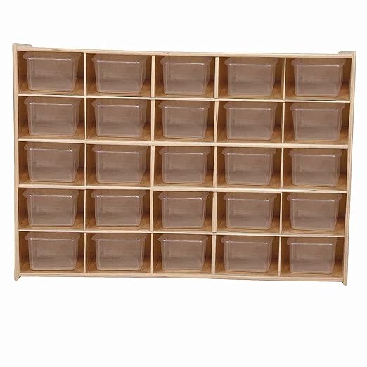 Contender 25 Tray Storage Cabinet with Translucent Trays, Fully Assembled, Wooden Organizer for Classroom, Daycare, or Home - Image 4