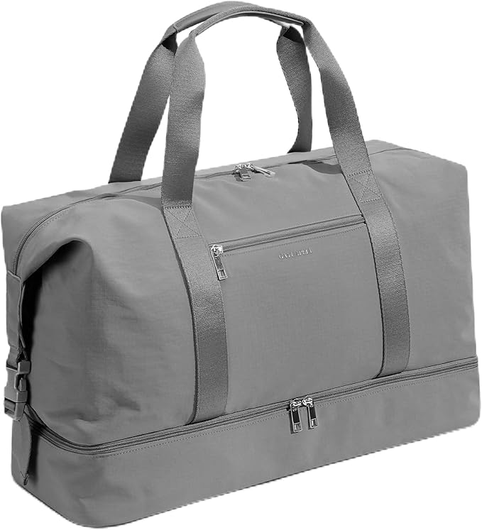 Oeihuivt Weekender Bags for Women - 21 Inch Large Travel Duffel Bag Set with Shoe Compartment, Heavy-Duty nylon Carry On Overnight Tote Gray by Oeihuivtweekenderbag
