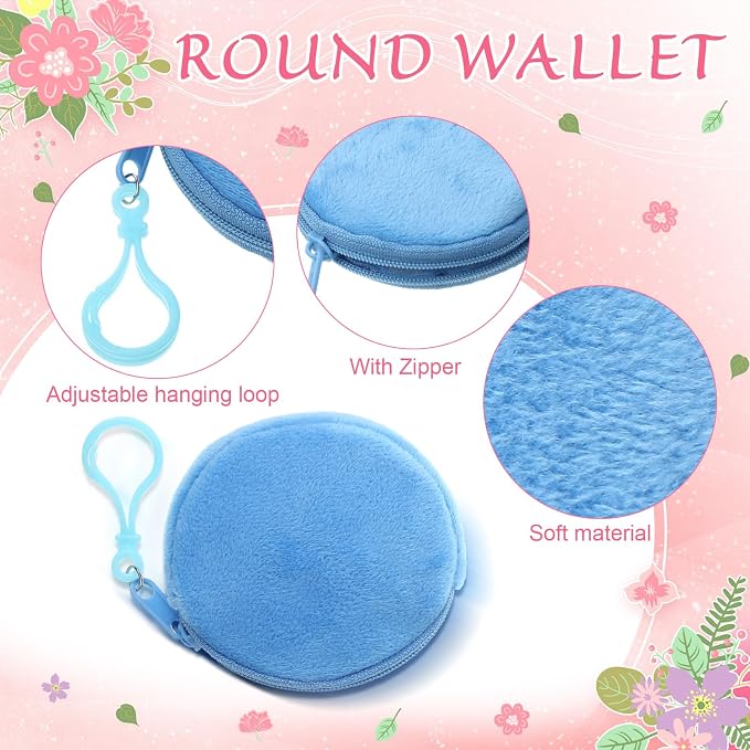 Sanwuta Canvas Tote Bags Bulk with Zipper and Plush Coin Purses 18.5" Reusable Cotton Shopping Bags with Handle for DIY Craft - Image 5