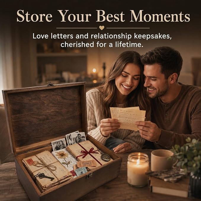Rustic Flag Wooden Keepsake Box, Large Memory Box for Keepsakes, Decorative Storage Box for Memories, Jewelry, & Photos, Memorial Boxes for Men & Women - Image 3