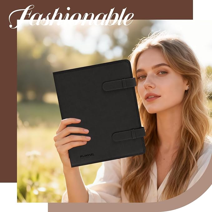 Black Leather Sketchbook Cover 9x12, Travel Drawing Portfolio | Portable sketch kit organizer, pencil holder, Fits 9x12 Sketch Book, Spiral Pad, Compact artist storage case - Image 2