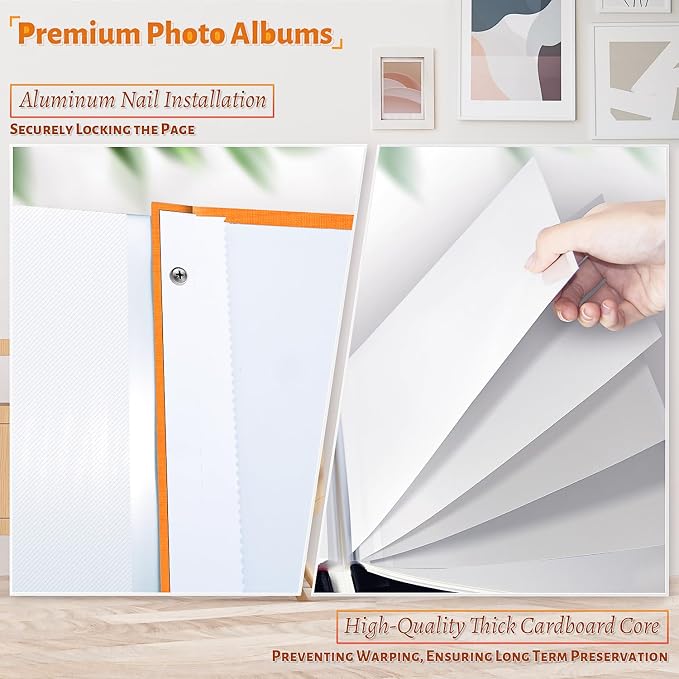 Artfeel Photo Album Self Adhesive Scrapbook,60 Pages Large Photo Book for 4x6,5x7,8x10 Pictures,DIY Album for Baby Wedding Family Travel Birthday,with Metallic Pen and Scraper - Image 4