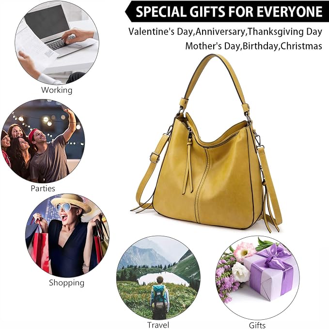 Hobo Crossbody Bag for Women, Designer Shoulder Purse Handbags - Image 6