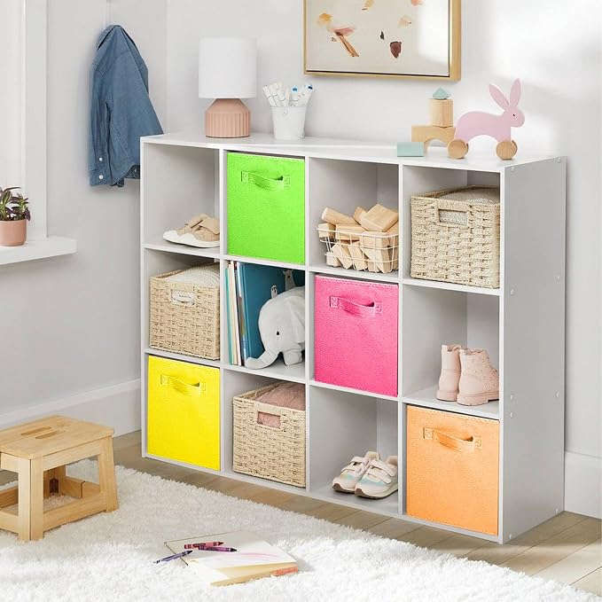 ShellKingdom Storage Bins, Foldable Fabric Storage Cubes And Cloth Storage Organizer Drawer For Closet And Toys, 8 Pack (Orange+Yellow+Fuchsia+Grass Green) - Image 3