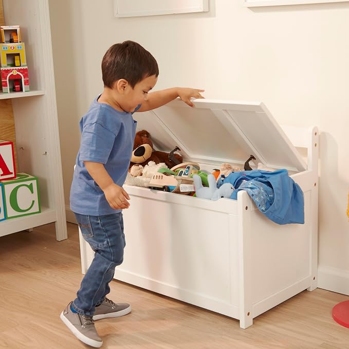 Melissa & Doug Toy Chest, Wooden Toy Storage Box with Safety-Hinged Lid, Kids Toys Storage Organizer for Playroom, Bedroom, & Montessori Classroom Furniture for Boys & Girls Ages 3+ - Image 2