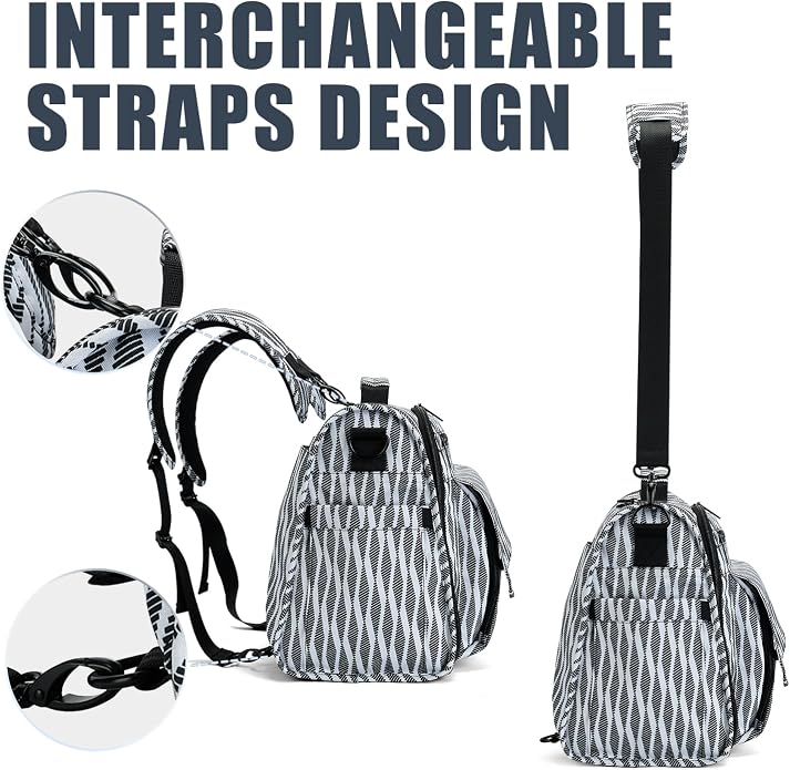 ALLCAMP Diaper Backpack, Waterproof Large Capacity Baby Bag, Multi-Function Nappy Bag with Stroller Hooks, Convertible Tote - Image 5