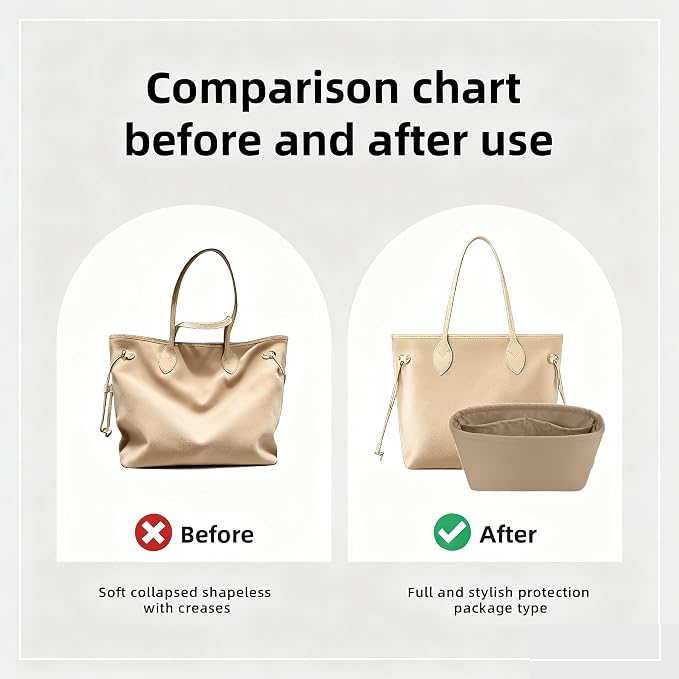 DGAZ Silk Purse Organizer Insert for Neverfullbag(Chai,BB) | Soft and Lightweight,Perfect Fit,Multi-pocket Storage,Bag Protector,Luxury Bag Care,Handmade,for Smooth Bag Organizer - Image 4