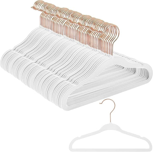100 Pack White Velvet Baby Clothes Hangers Bulk with Swivel Hooks 11.4 Inch Non Slip Space Saving Newborn Velvet Hangers Durable for Infant Nursery Toddler Kids Children(Baby,White) by Amyhill