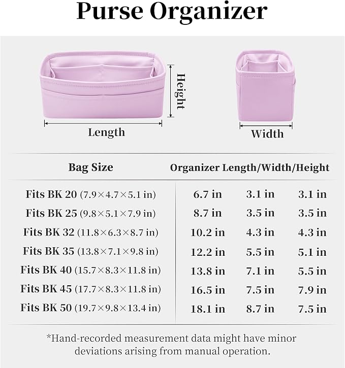 Satin Purse Organizer for Birkin 20, Mauve Sylvestre | Tailored Fit, Multiple Pockets, Lightweight Satin, Purse Essentials, Ideal for Travel, Shopping, and Daily Use - Image 7
