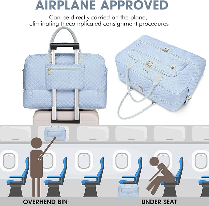 Travel Duffle Bag Weekender for Women - Carry-On Overnight Bag Personal Item Bag with Shoe Compartment & Wet Pocket Large Weekend Tote Bags with Toiletry Bag Hospital Bags for Labor and Delivery - Image 5