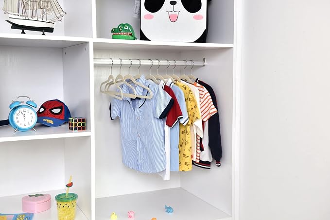 Quality Children's Plastic Non Velvet Non-Flocked Thin Compact Hangers Swivel Hook for Shirts Blouse Coats (Ivory, 240) - Image 8