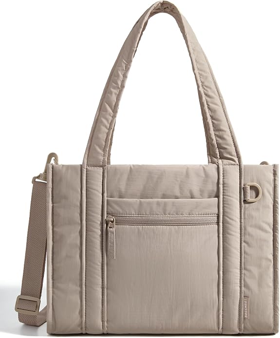 BAGSMART Boxy Tote Bag for Women, Crossbody Work Bag with Zipper | 3 Sizes Small Mini Tote Bag, Inner Tumbler Pocket Crush Bow Should Bag for Travel Work College - Image 9