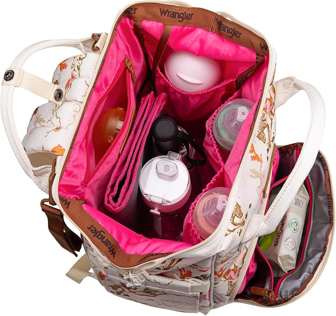 Montana West Wrangler Diaper Bag Backpack Aztec Callie Bag Travel Backpack Purses Western Multi-Function Baby Bags for Mom - Image 4