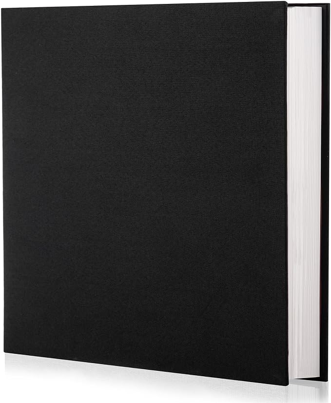 Black Photo Album Self Adhesive Scrapbook Album for 4×6 Photos/Pictures DIY Linen Cover Album 15 Sheets/30 Blank Pages for Family Wedding, Birthday, Christmas, Anniversary by HoneyTolly