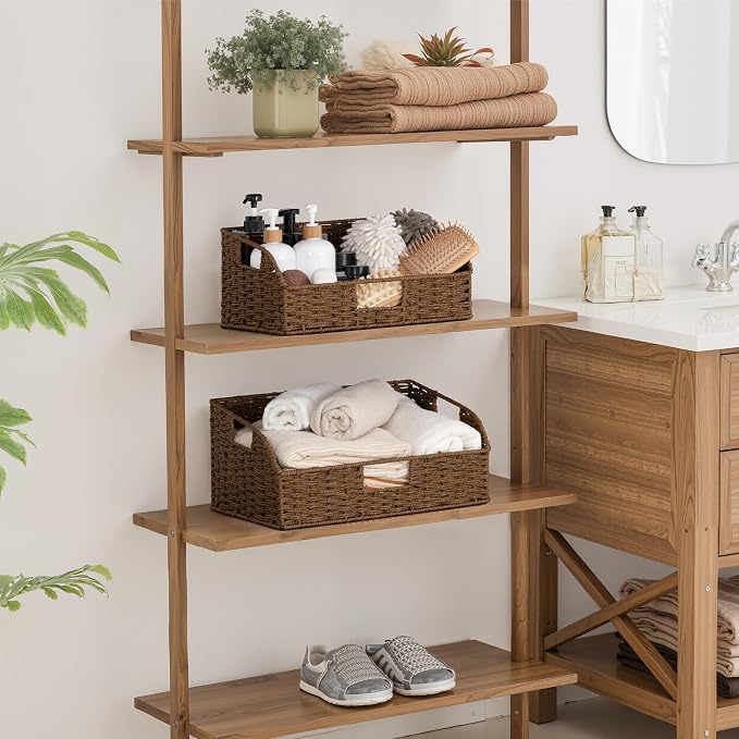 StorageWorks Pantry Baskets for Organizing, Brown Storage Baskets, 2-Pack | Paper Rope Wicker Storage Baskets for Shelves with Handles, Pantry Organizers and Storage, Shelf Baskets for Organizing - Image 7