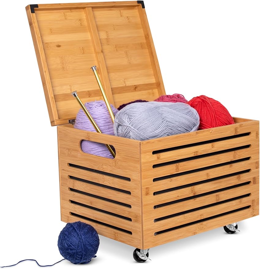 BIRDROCK HOME Bamboo Rolling File Storage Organizer Box with Lid - Decorative File Cabinet on Wheels, Portable File Box on Wheels, Mobile Filing Solution - Natural | Decorative Bamboo Hanging File Box with Lid and Wheels, Small Filing Cabinet Under Des... - Image 7