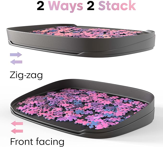 Puzzle Sorting Trays - Set of 6 - Up to 1500 Pieces - Unique Stackable Jigsaw Trays with Box Display Design - Premium Jigsaw Accessory - Image 5