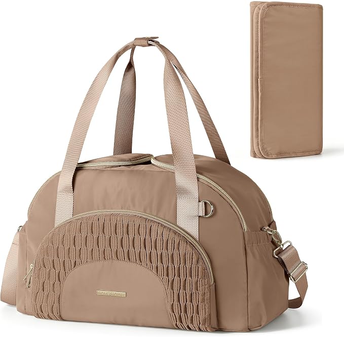 Marscamd Diaper Bag Tote with Changing Pad, Dual Inner Compartments | Large Crossbody Diaper Bags for Travel with Insulted Bottle Pockets, Luggage sleeve, Mommy Bag for Hospital by Marscamd