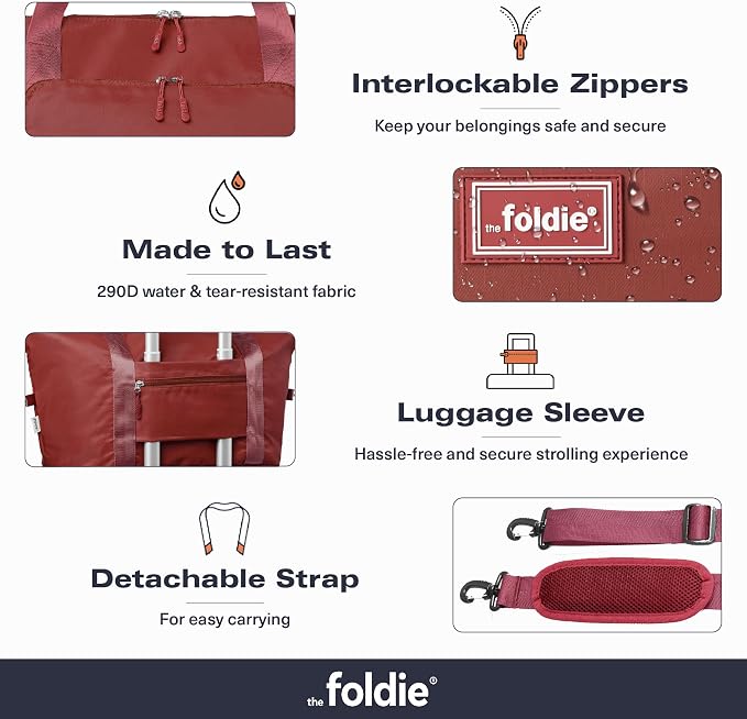 The Foldie Foldable Travel Bag for Women - 40L Weekender Bag with Multiple Pockets - Carry On Expendable Travel Bag - Image 5