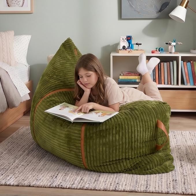 Big Joe Turnabout 3-in-1 Convertible Kids Bean Bag Chair, Moss Green by BigJoe