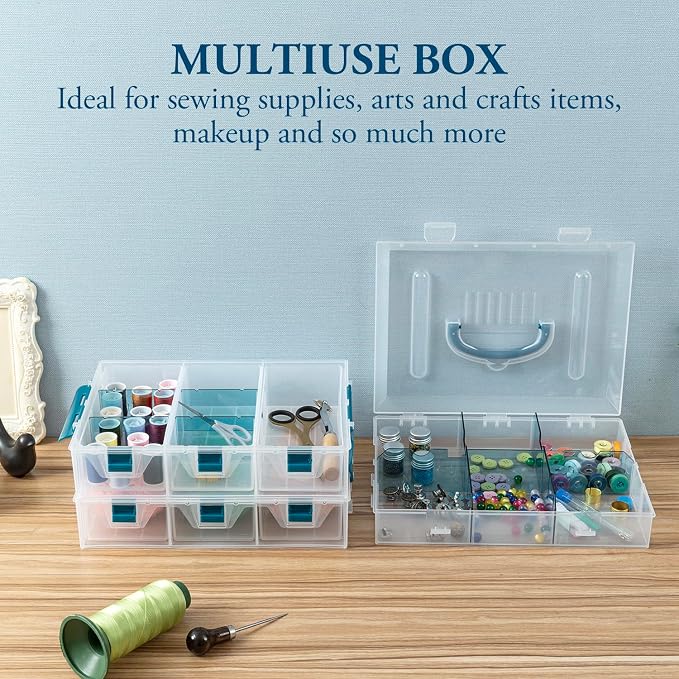 MyGift 11 Inch Craft Storage Organizer Case With 6 Drawers | Customizable Trays, Expandable Storage, Removable Dividers, 6 Drawers, 24 Compartments, Extra Trays Sold Separately - Image 4