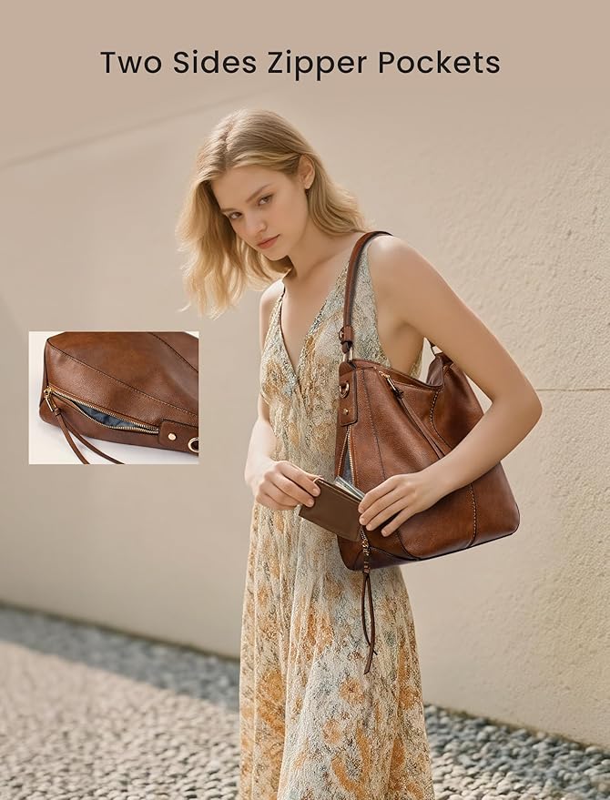 Hobo Crossbody Bag for Women, Designer Shoulder Purse Handbags - Image 6