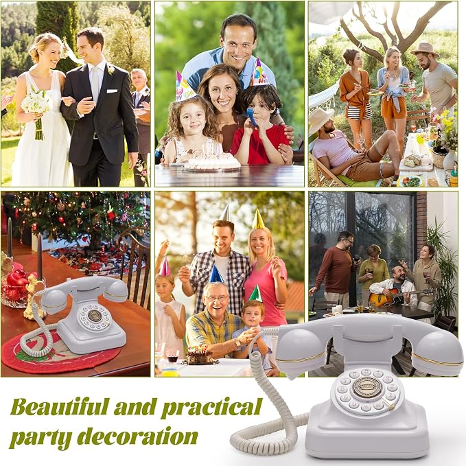 Audio Guest Book Wedding Phone can Record Customized Audio Guest Books for Weddings, banquets and Parties, and it Supports Playing Guests' Voice Message Information on The Device Itself.White - Image 5