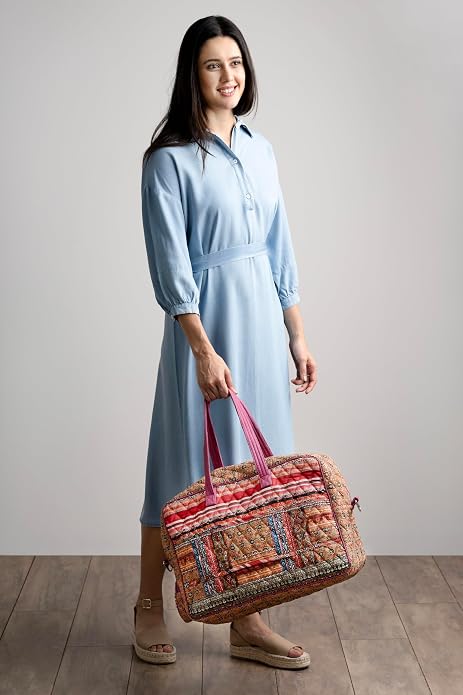 Maison d' Hermine Weekender Bags for Women Cotton Quilted Duffel Overnight Luggage Weekend Bag for Men Gym Gifts Travel | Overnight Luggage Weekend Bag for Men Gym Sports Gifts Duffle bag Business Travellers Trip Spring Summer - Image 7