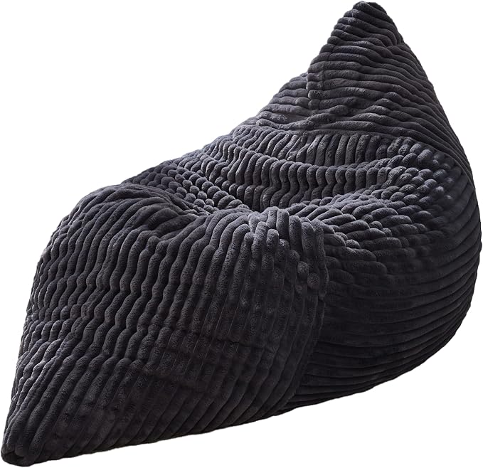 Hobestluk Adult Bean Bag Chair 3 in 1 Convertible Large Bean Bag Sofa | Striped Dark GreyMachine Washable,Removable Cover,Easy Convert And Install, Oversied Floor Bed,For Livingroom Bedroom - Image 9