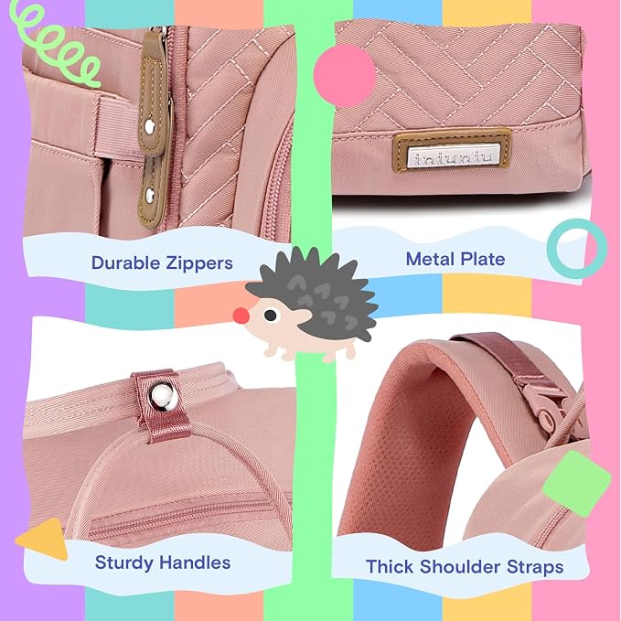 iniuniu Baby Diaper Bag Backpack, 4 in 1 kit Large Capacity Travel Backpack | Waterproof Backpack for Moms Dads,Travel Backpack with Pouch,Washable Changing Pad, Baby Essentials - Image 5
