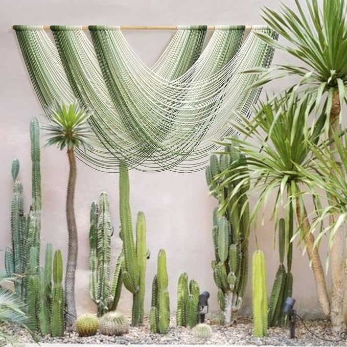 Macrame Wall Hanging Large Dip Dyed Boho Green Wall Art Decor 57"W*31"L | For Living Room Bedroom Styling Entryway Decor, Handmade Fiber Art, Textured Wall Artwork, Housewarming Gift, Ready to Hang - Image 4