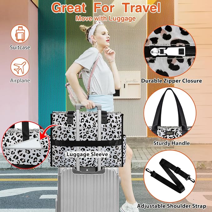 ITIEZY Large Utility Tote Bag for Women with 18 Pockets, Waterproof Teacher Nurse Bags with Zipper for Everyday Travel Work - Image 7