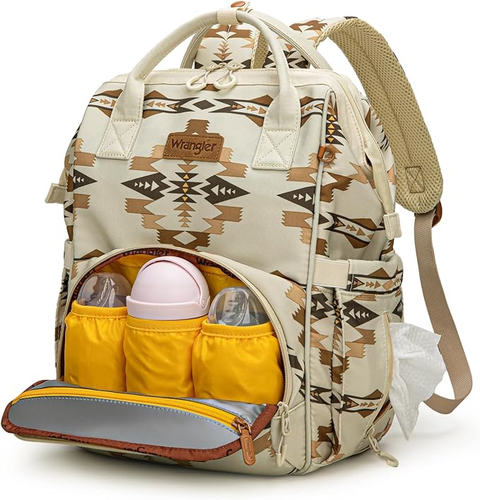 Montana West Wrangler Diaper Bag Backpack Aztec Callie Bag Travel Backpack Purses Western Multi-Function Baby Bags for Mom - Image 7