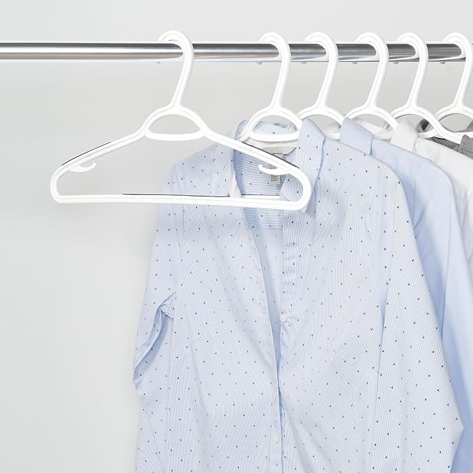 Neatfreak Slim Non Slip Hangers - Space Saving Hangers for Clothes with Lingerie Hooks and Pants Accessories Bar - Patented W Frame White Plastic (40) - Image 7