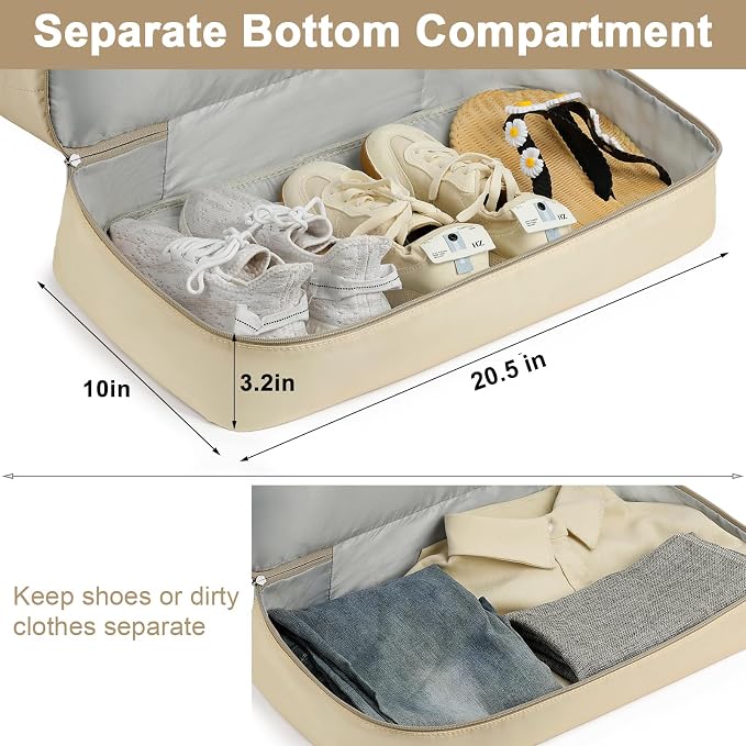 Weekender Bags for Women, 21" Travel Duffle Bag with Shoe Compartment | 3PCS Carry On Overnight Large Duffel Bag with Crossbody Bag and Toiletry Bag for Weekend Travel Gym Hospital Business Trip - Image 6