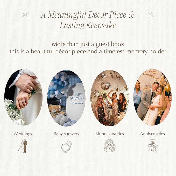 Embroidered Wedding Guest Book, Cotton Cover, Acid-Free Paper, 160 Pages, 9" L × 7" W, Sign in Book for Wedding Reception, Baby Shower&Events, with Envelopes, Table Card&Cotton Pouch (Pink) - Image 7