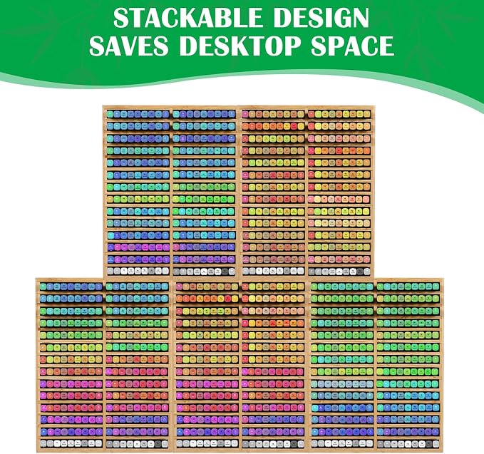 Bamboo Marker Organizer for 224 Markers, Desktop Marker Storage Holder | 28 Compartments, Large Capacity, Space-saving, FSC-certified Bamboo, No Assembly - Image 7