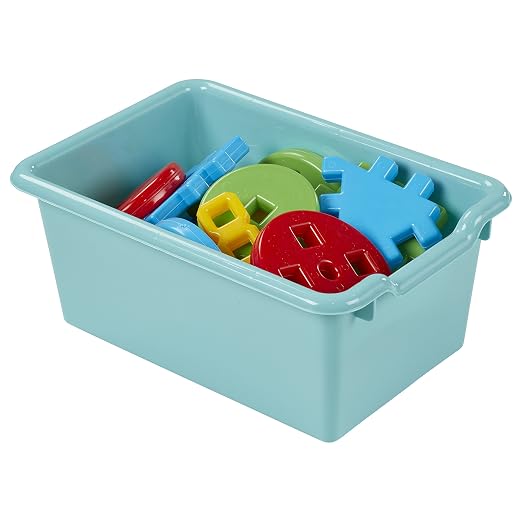 ECR4Kids Scoop Front Storage Bin, Multipurpose Organization, Contemporary, 15-Piece | Durable plastic, GREENGUARD Gold Certified, 1.2 gallon capacity, lightweight & nestable, built-in handle, classroom/home use - Image 11