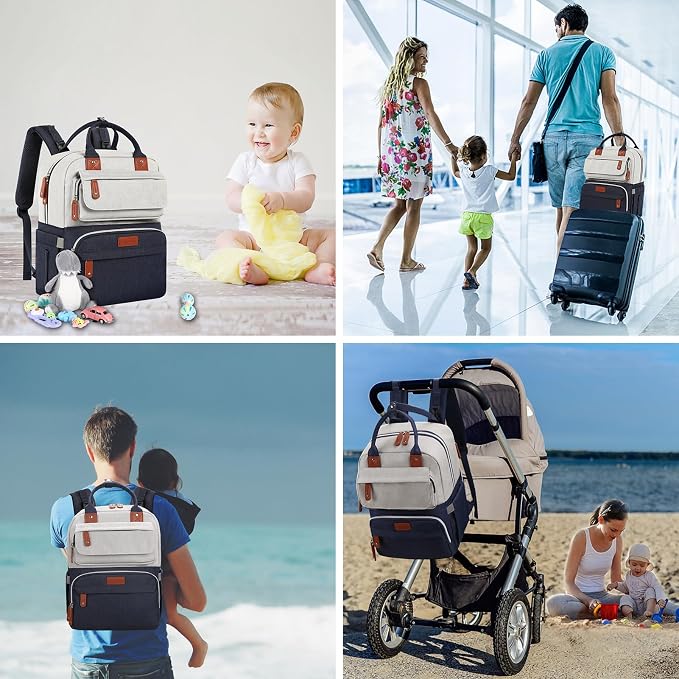 Legestori Diaper Bag Backpack, Baby Boy Diaper Bag, Unisex Large Baby Bag for Mom, Waterproof Baby Essentials Travel Diaper Backpack with Insulated Pockets and Stroller Straps - Image 2
