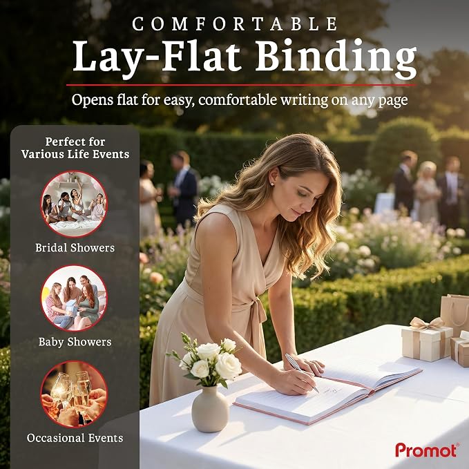 Personalized Hardcover Wedding Guestbook (Rose Gold) | Elegant Wedding Keepsake Design, Premium Hardcover Construction, Smooth Lined Writing Pages, Perfect for Cherished Messages - Image 5