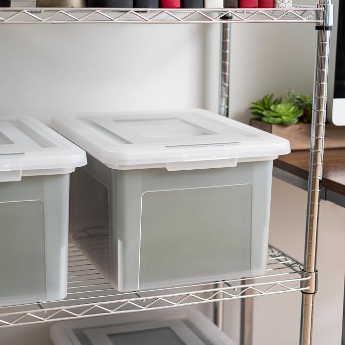 IRIS USA 35 Qt. Letter/Legal File Box with Latching Lid, Clear | Organize lesson plans, classroom files and teaching materials with clear storage for teachers, schools and educators - Image 5