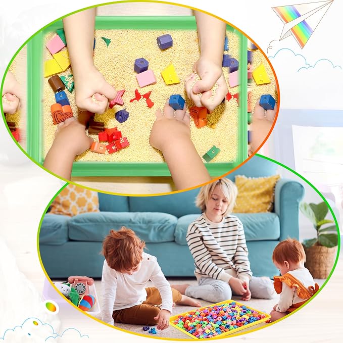 Maitys 15 Pack Plastic Art Trays 12 x 16 Inch Activity Crafts Trays Sensory Tray DIY Projects, Painting, Beads, Jewelry Office Home Organizer Arts and Crafts Supplies(Multicolor) - Image 6