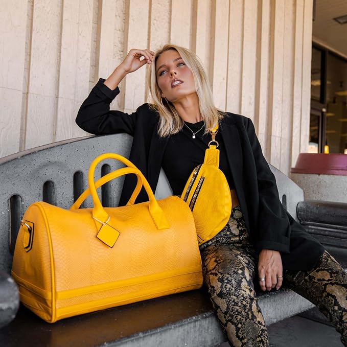 Tote&Carry Apollo 2 Duffle Bag for Travel Women & Men, TSA Approved Carry On Duffel Bag, Premium Vegan Leather w/Gold Hardware, Durable Weekender Luggage for Gym, Sports, Overnight & All-Purpose Use - Image 6