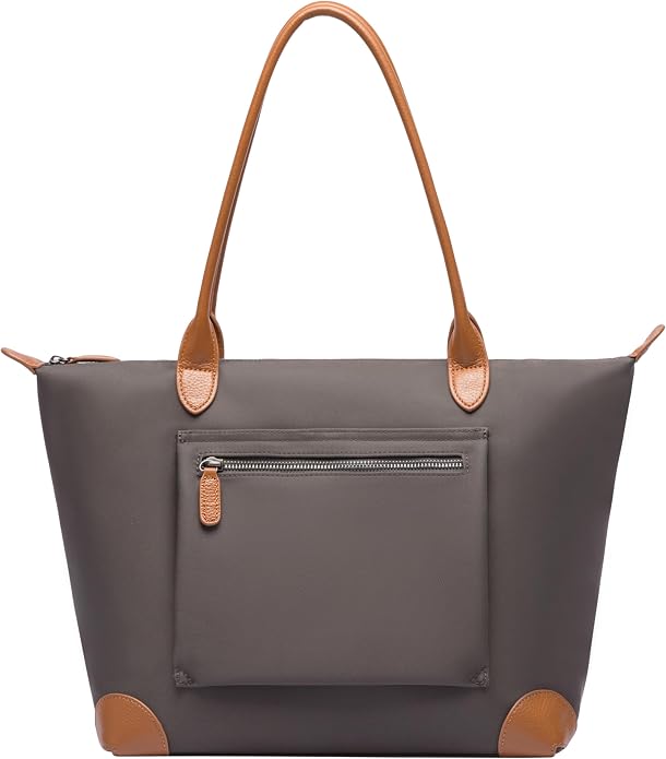DORIS&JACKY Women Lightweight Tote Bag Designer Leather Work Shoulder Purse | Large Foldable Waterproof Nylon Hobo, Soft Fashion Casual Travel Gym Shopping Handbags with Long Leather Strap - Image 7