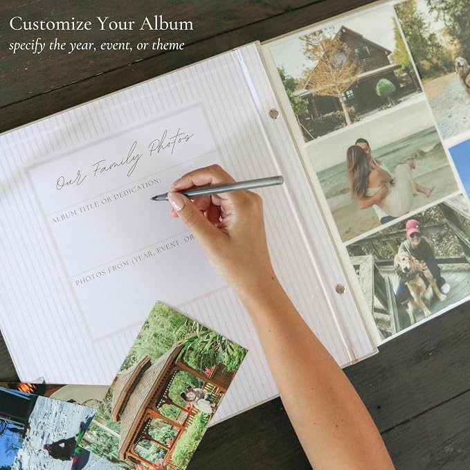Family Photo Album 4x6 Pictures & Custom 2026 Year Large Linen Picture Book | 400 Horizontal & Vertical Pockets - Personalized Scrapbook Memory Book For Baby, Kids, Vacation, Couples, Anniversary - Image 5