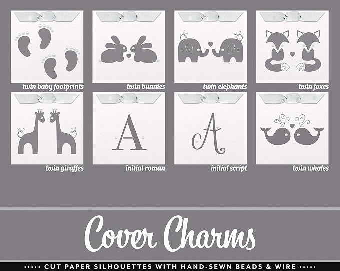 Personalized Twin Pregnancy Journal (8 Center Designs) - Hardcover Pregnancy Memory Book Customized with Babies’ Name, Nickname or Phrase - Prompted Journal for New Moms (Gray Hearts + Gray) - Image 3