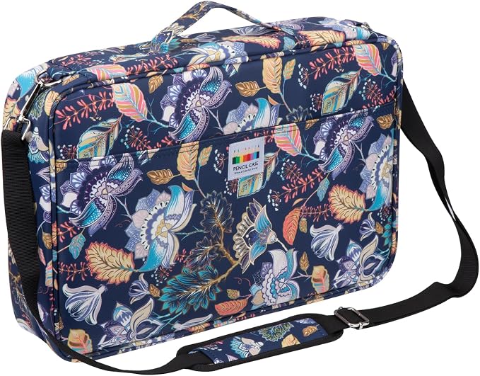 YOUSHARES Big Capacity Colored Pencil Case - 480 Slots large Pen Case Organizer with Multilayer Holder for Prismacolor Colored Pencils & Gel Pen (Retro Flower) by YOUSHARES