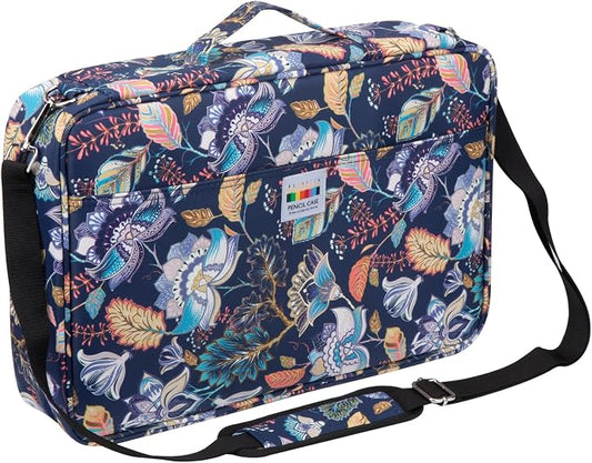YOUSHARES Big Capacity Colored Pencil Case - 480 Slots large Pen Case Organizer with Multilayer Holder for Prismacolor Colored Pencils & Gel Pen (Retro Flower) by YOUSHARES