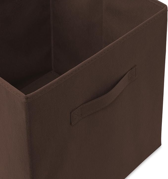 Casafield Set of 12 Collapsible Fabric Cube Storage Bins, Brown - 13" Foldable Cloth Baskets for Shelves, Cubby Organizers & More - Image 3