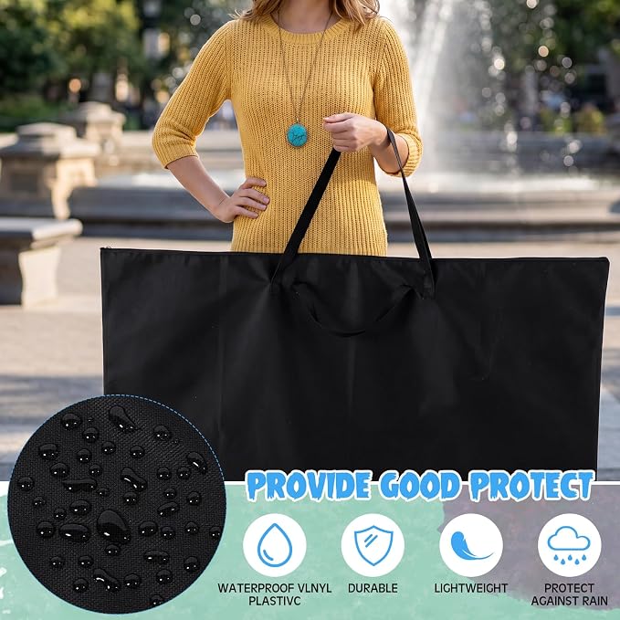 Abbylike 1 Pcs 48x36 Inch Art Portfolio Tote Bag Large Waterproof Nylon Carrying Storage Case with Shoulder Strap Holds Poster Board Painting Drawing Sketch for Artist Students Art Work(Black) - Image 5